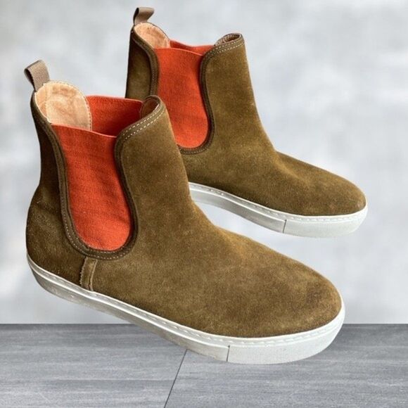 Bettye by Bettye Muller Real Leather Suede Ankle Boots 7.5M Khaki Brown … - Picture 2 of 9